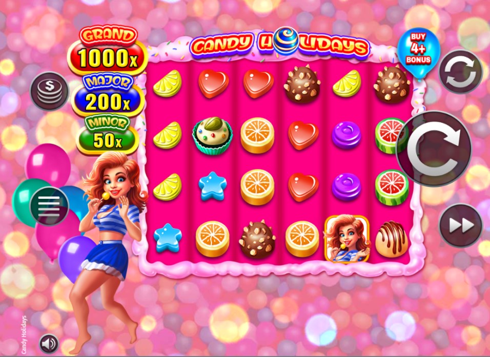 Candy Holidays slot reels by Octavian Gaming 