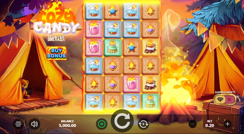 Cozy Candy ClusterBreaker slot reels by Stakelogic - best new online slots of the week