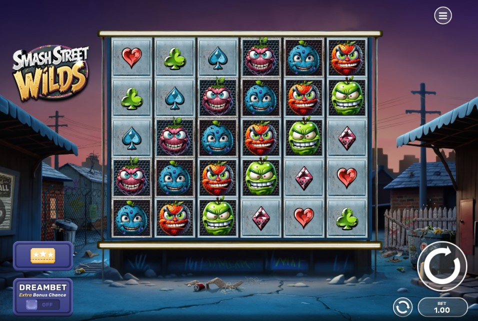 Smash Street Wilds slot reels by Dreamspin